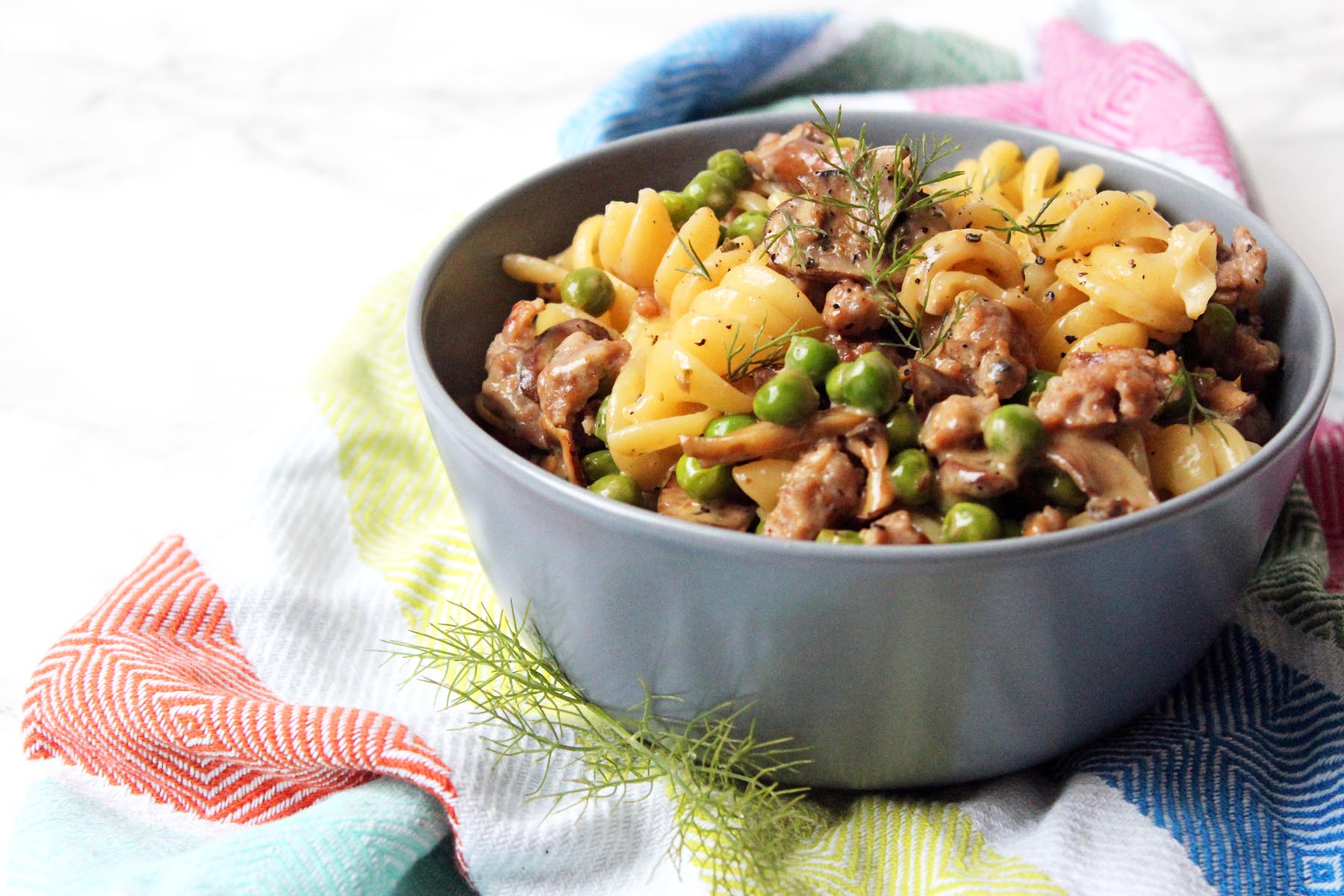 Fennel and Sausage Pasta in a cream and white wine sauce