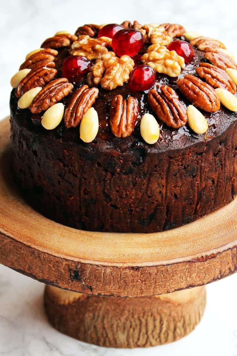 Naked Christmas Cake With Glazed Nuts And Cherries Supper In The Suburbs