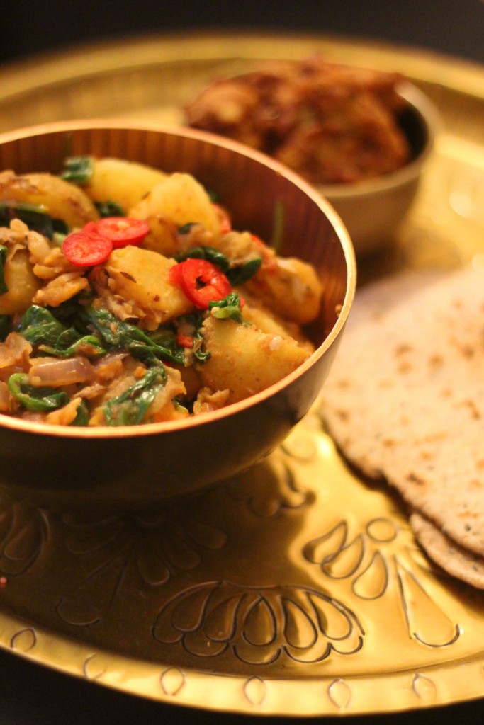 Authentic Saag Aloo perfect for an Indian banquet - find the recipe at Supper in the Suburbs