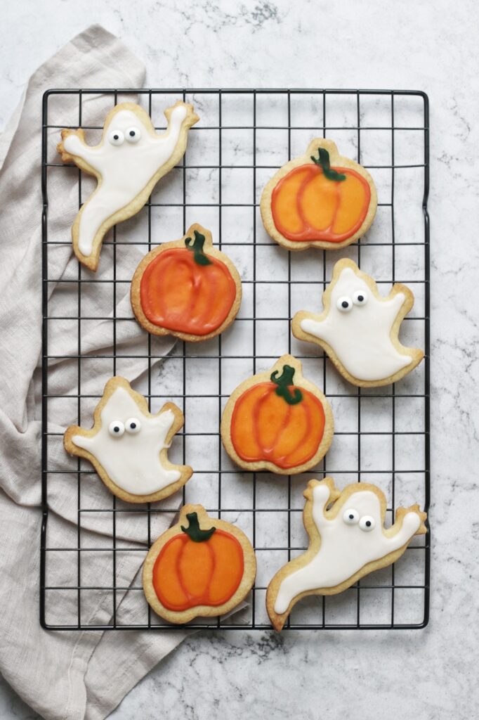 Ghosts and Pumpkins - Vegan Halloween Sugar Cookies