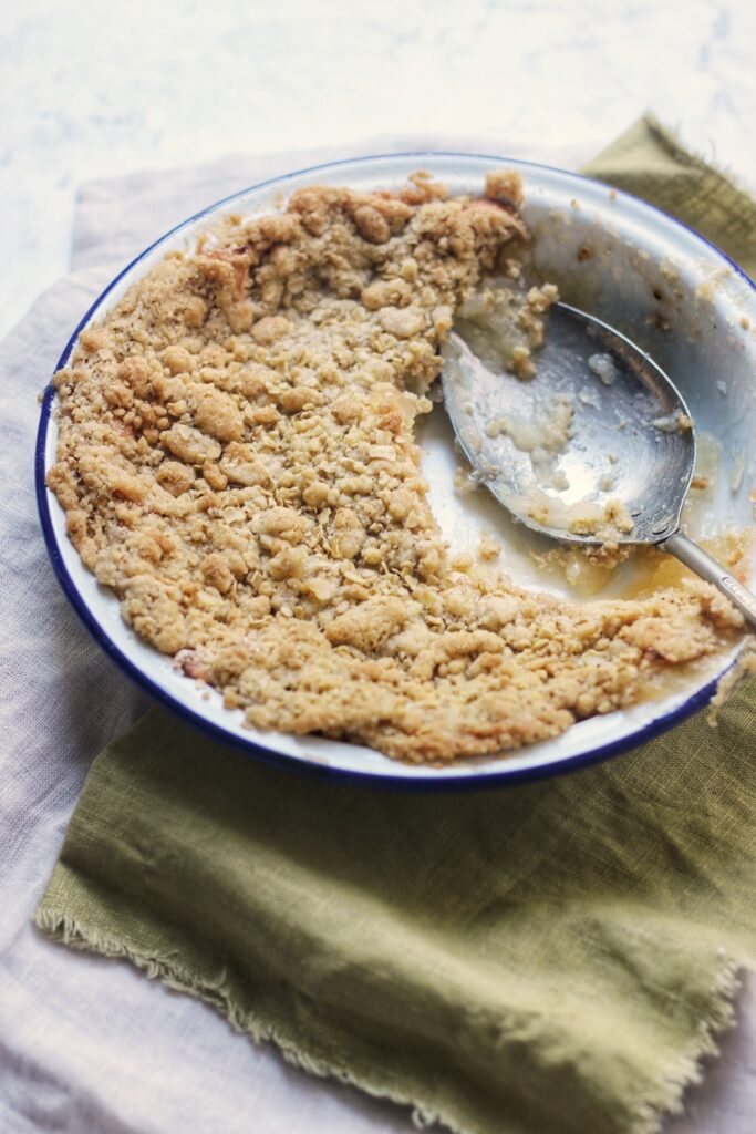 Oaty Apple Crumble, a classic British pudding