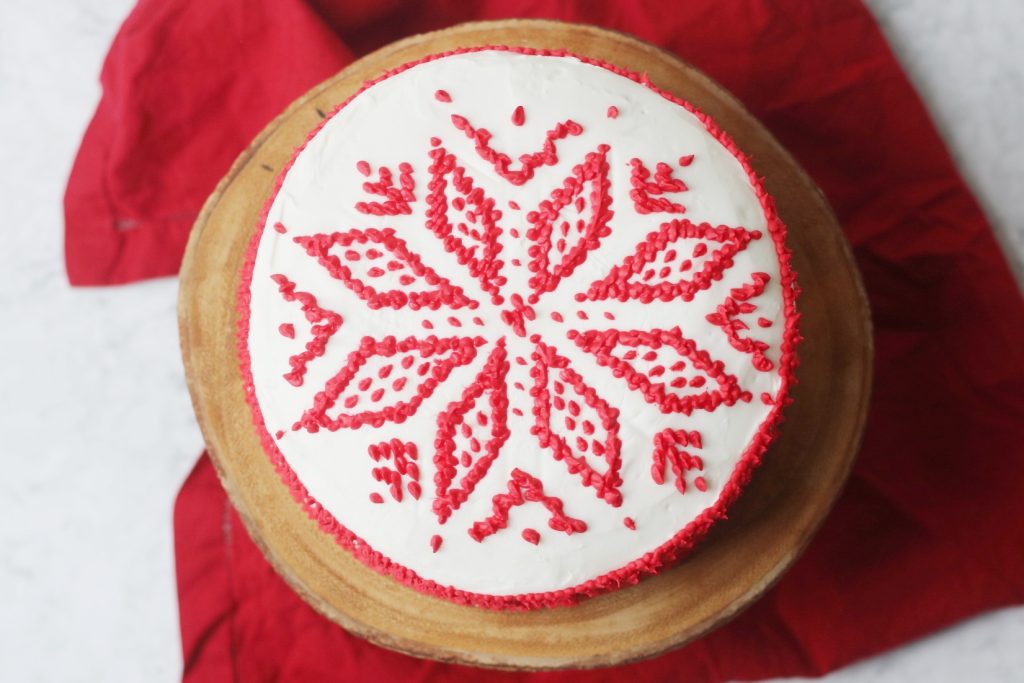 Christmas Cake with Scandi fairaisle design