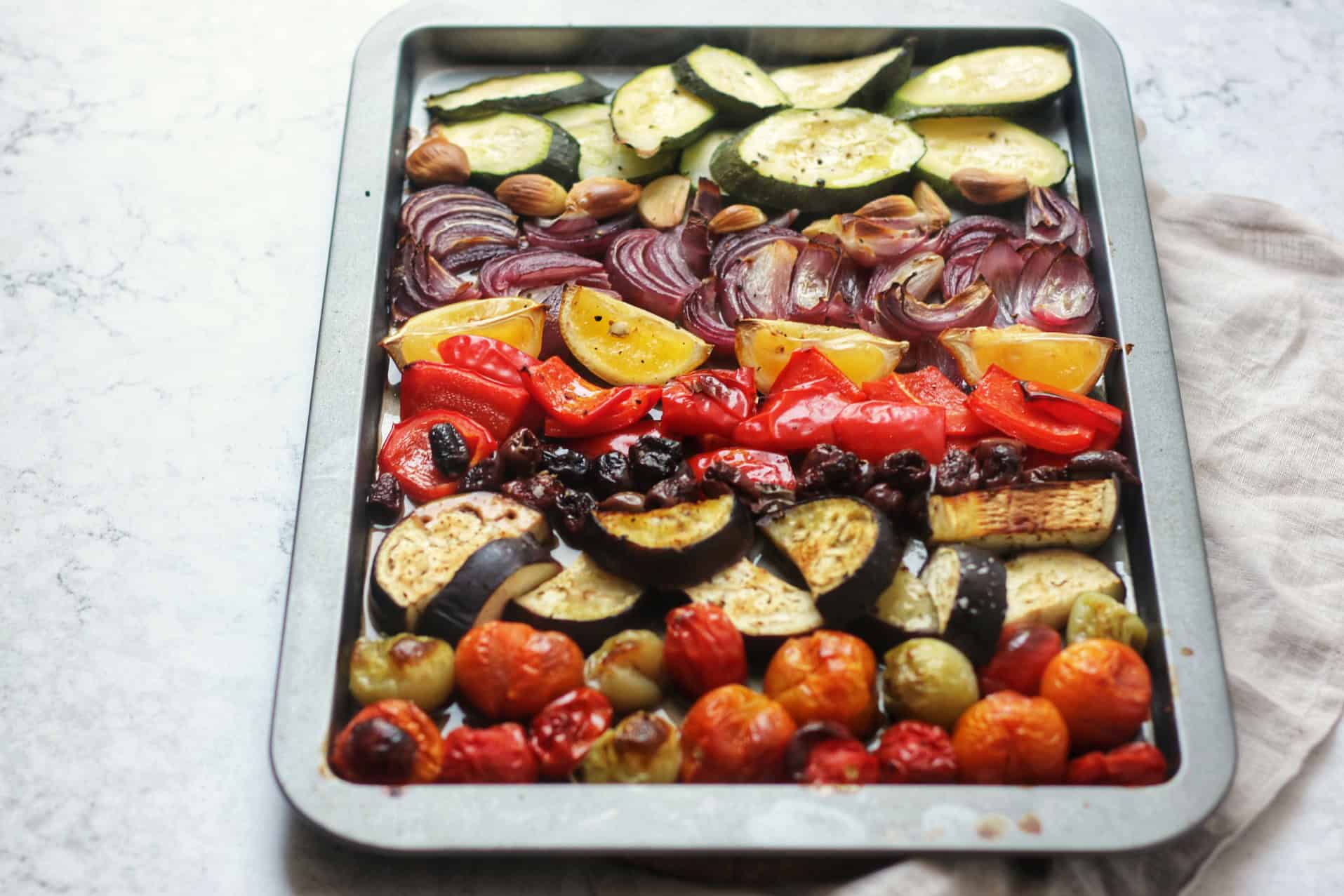 Mediterranean Lemon Roasted Vegetables