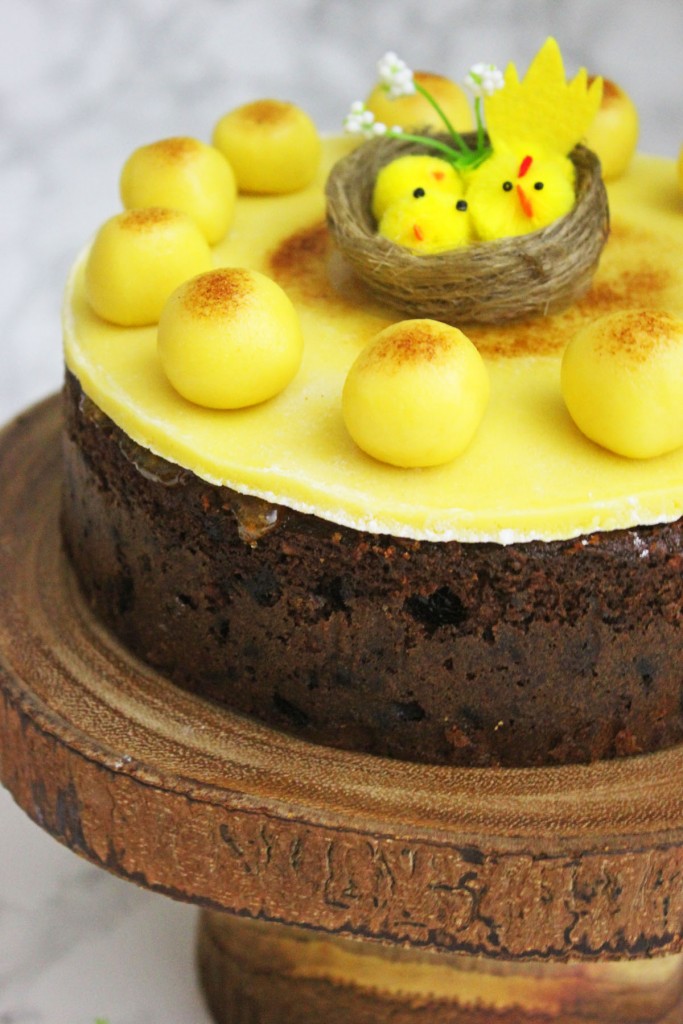 Traditional Simnel Cake topped with 11 marzipan balls from Supper in the Suburbs