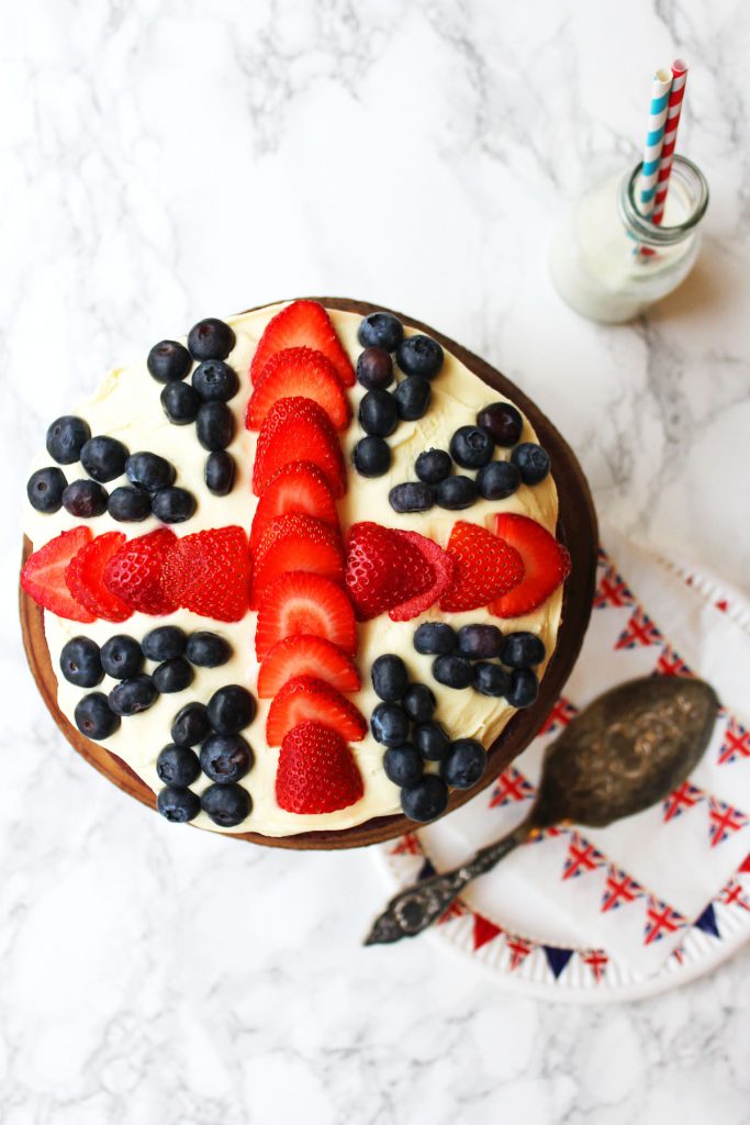 This Red Velvet Cake with Cream Cheese Frosting and Fresh Berries is definitely fit for a royal celebration