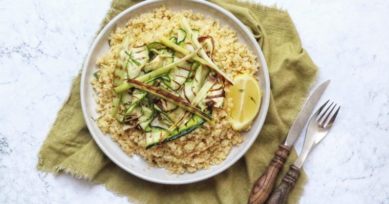 Grilled Courgette and Bulgur Wheat Salad