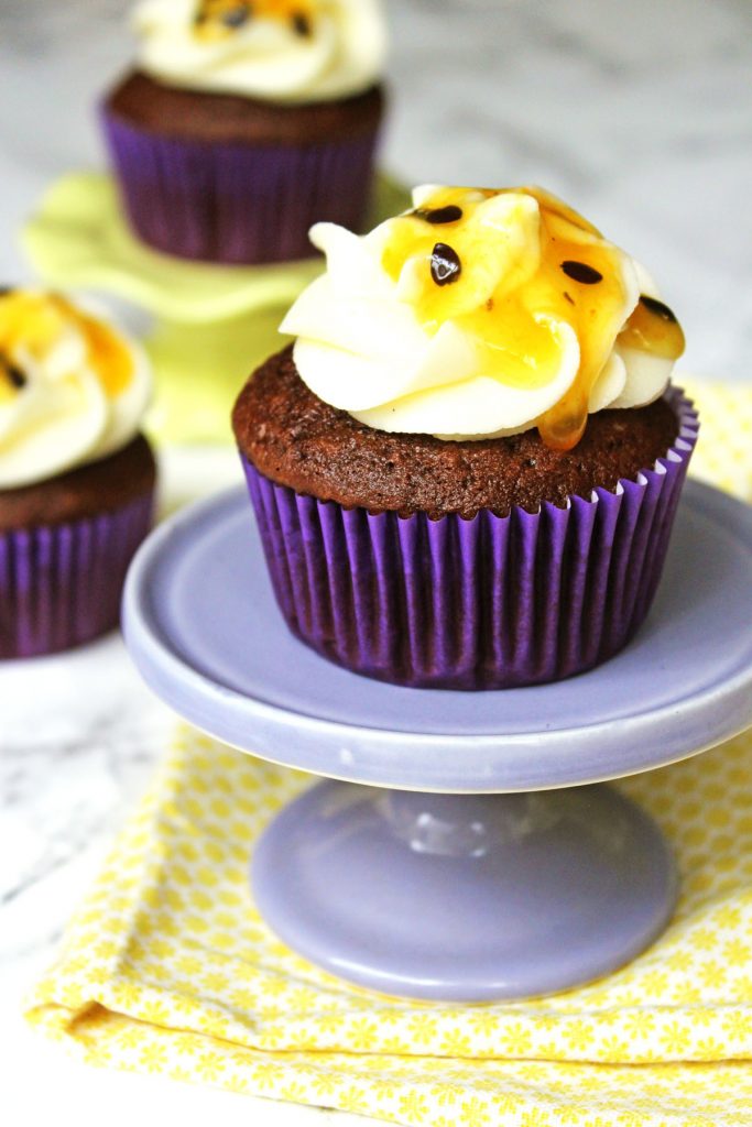 Dark Chocolate and Passion Fruit Cupcakes from Supper in the Suburbs