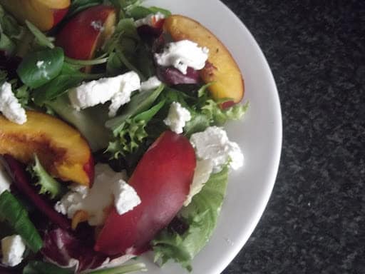 Warm Salad Series: Grilled Nectarine and Goats Cheese Salad