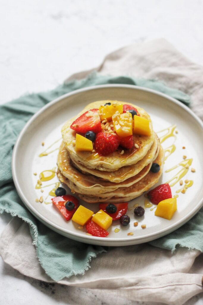 A stack of Summer Fruit Pancakes