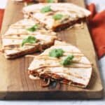 ROASTED RED PEPPER AND SWEET POTATO QUESADILLAS