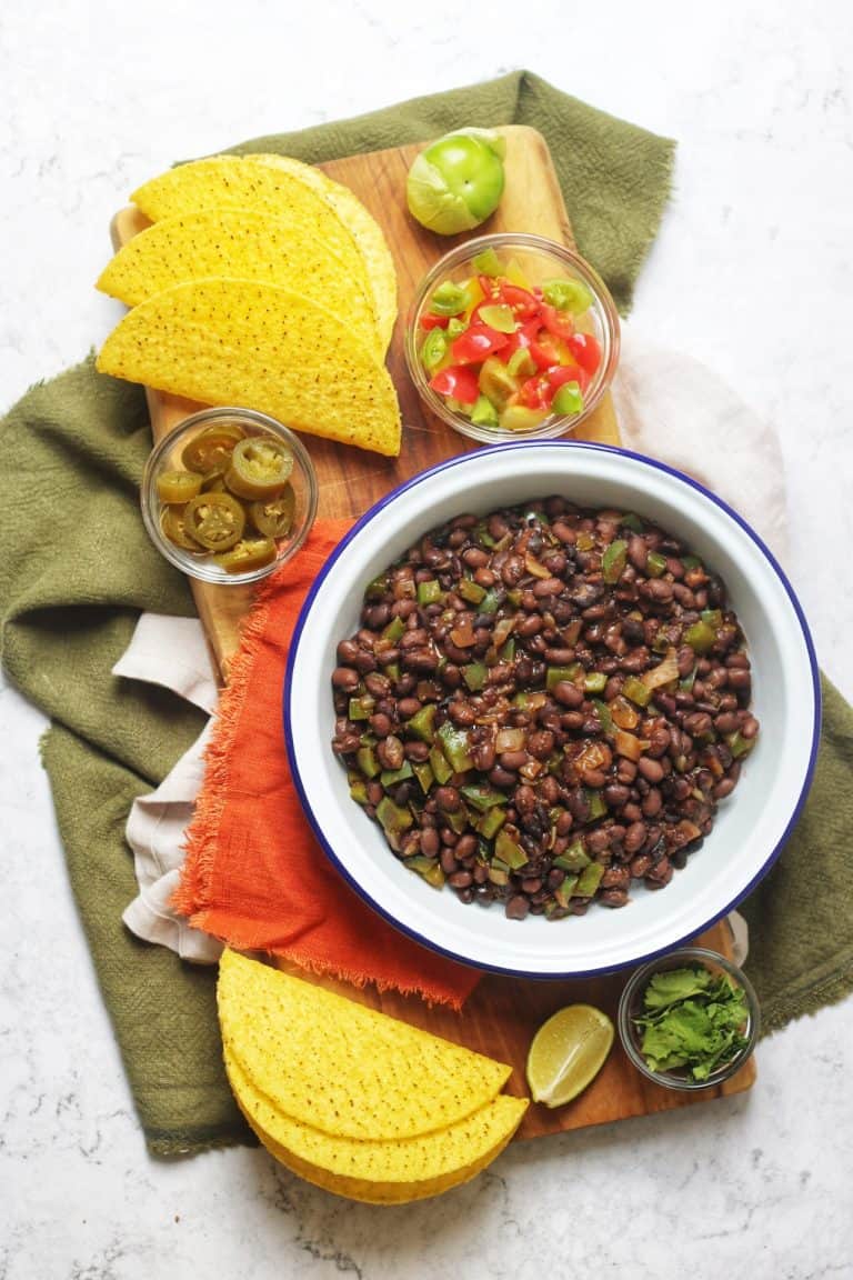 Slow cooked black bean tacos