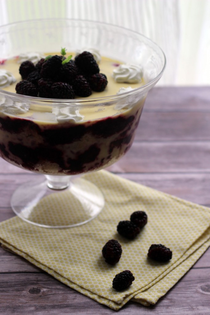 Blackberry Trifle with White Chocolate Custard from Supper in the Suburbs