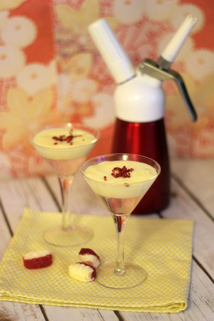 Rhubarb and Custard Cocktail - Using a Cream Siphon to create Infused Alcohol and Foams