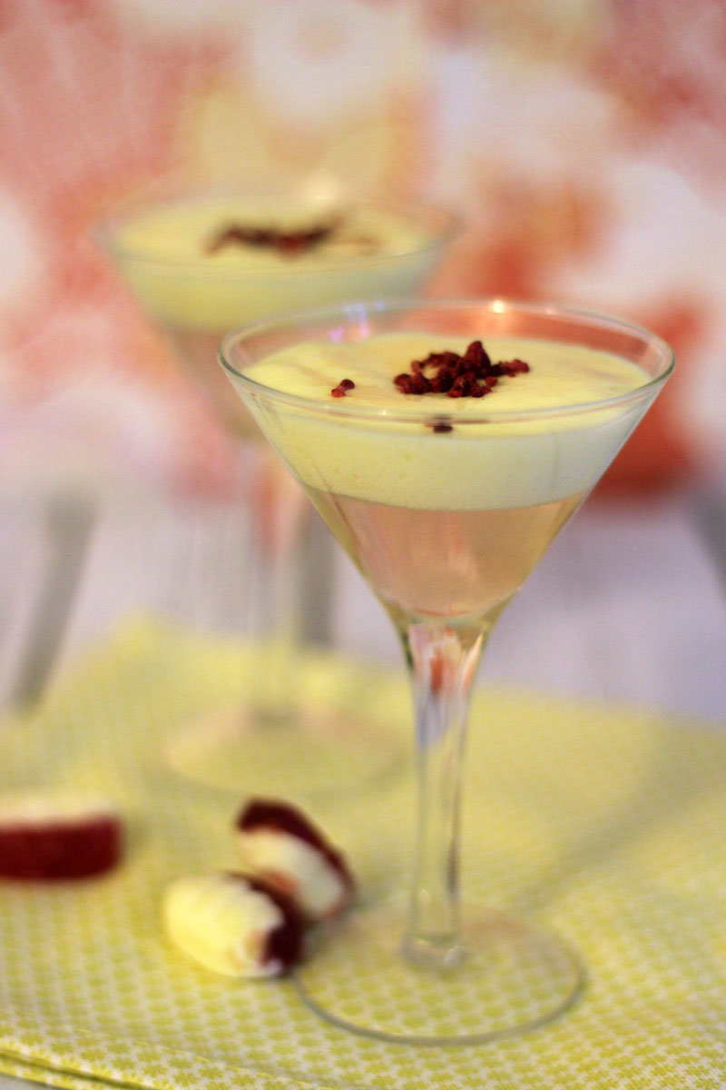Rhubarb and Custard Cocktails made with the ProWhip