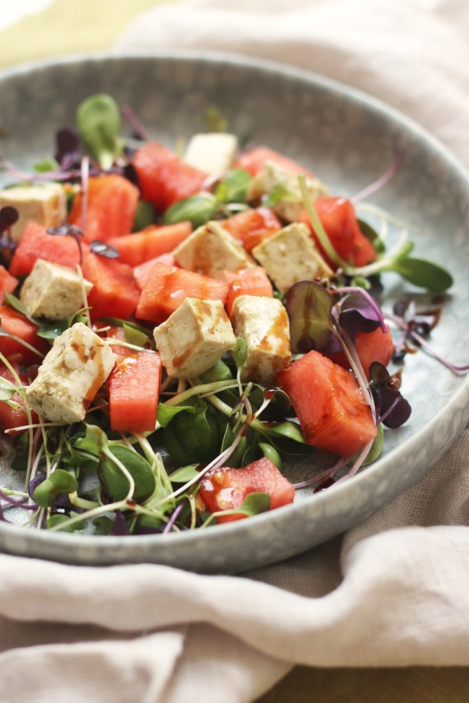 Watermelon and Feta Salad with Balsamic Glaze