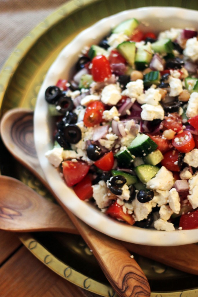 Chopped Greek Salad with Herby Chicken from Supper in the Suburbs