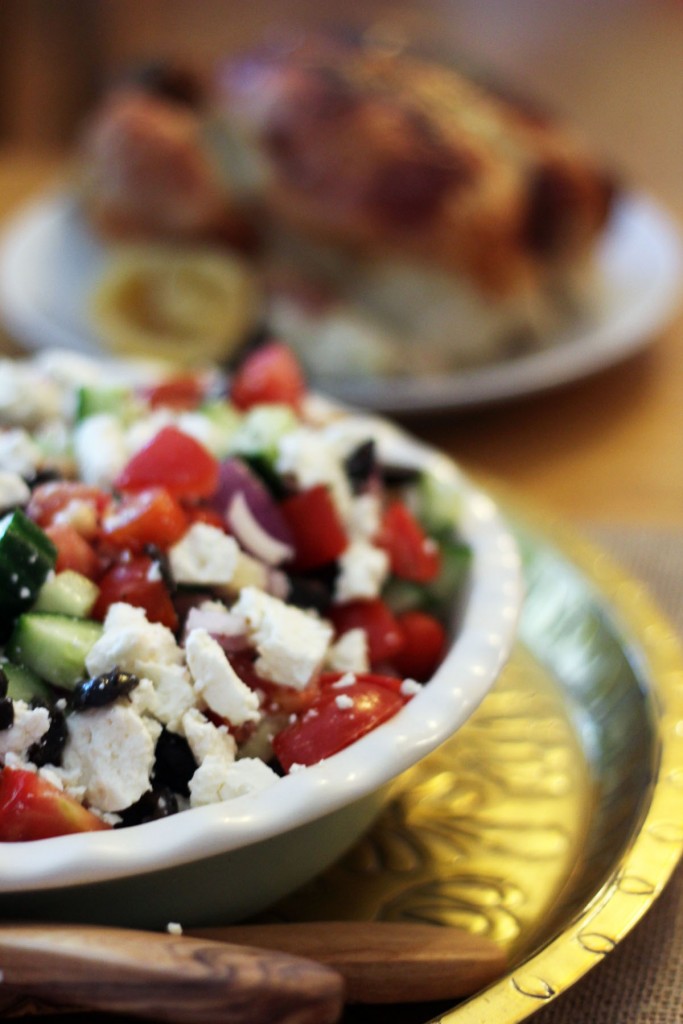 Greek Salad with Herby Chicken from Supper in the Suburbs