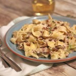 Seasonal Mushroom, Leek and Chestnut Parpadelle from Supper in the Suburbs