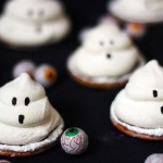 Terrifying teacakes made from marshmallow ghosts from Supper in the Suburbs