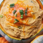 This Cheesey Pumpkin Dip can be made from last night's jack o lantern