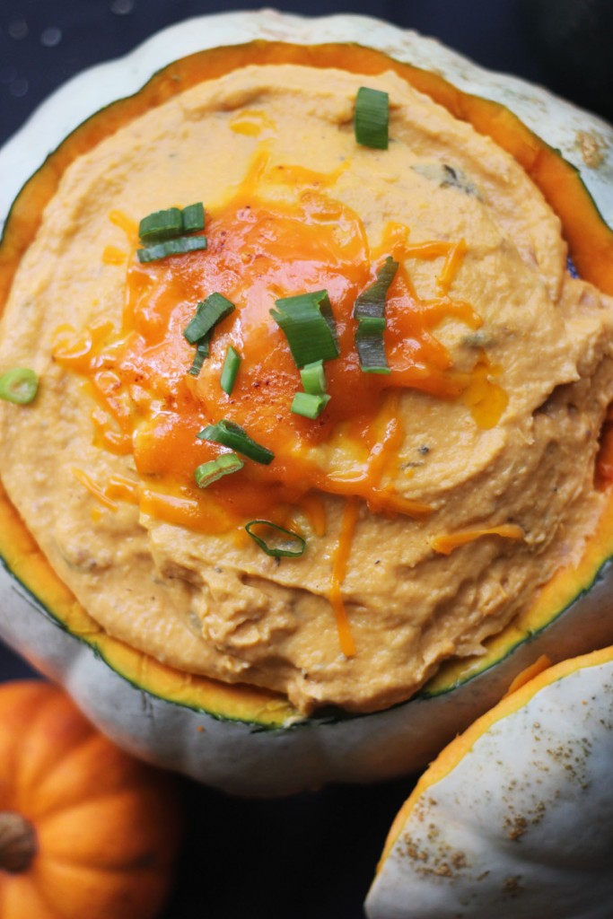 This Cheesey Pumpkin Dip can be made from last night's jack o lantern