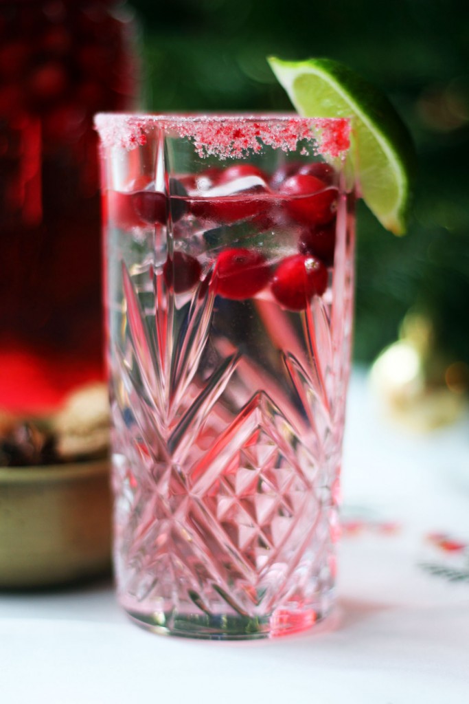 Cranberry Gin and Tonic is a fantasticly festive long drink, ideal for post Christmas shopping celebrations find the recipe at Supper in the Suburbs