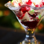 Cranberry Eton Mess made with Christmas Elf Meringue Kisses a fun Christmas dessert that can be served as an alternative to Christmas pudding