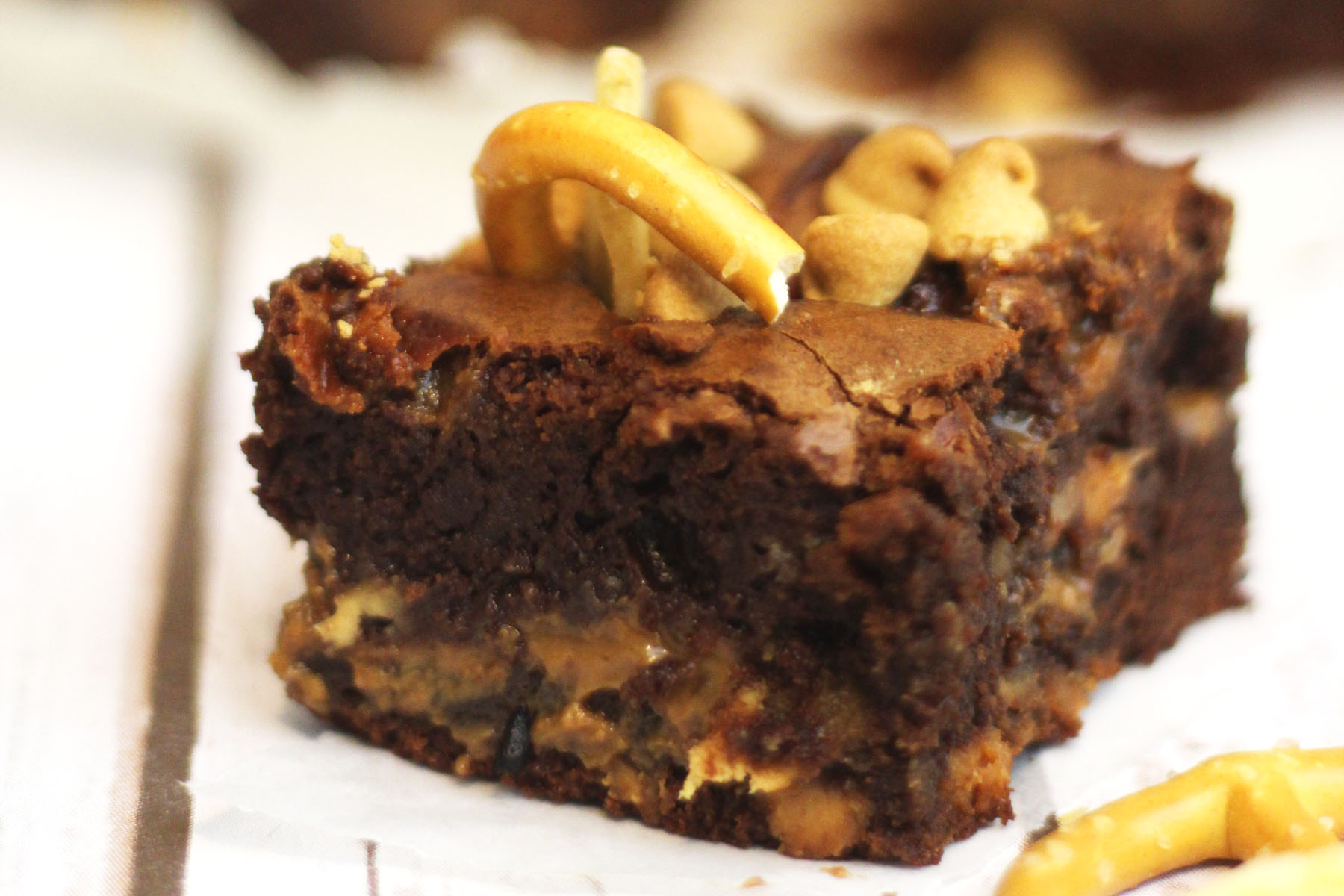 Fat Elvis Brownies stuffed with banana, pretzels and peanut butter