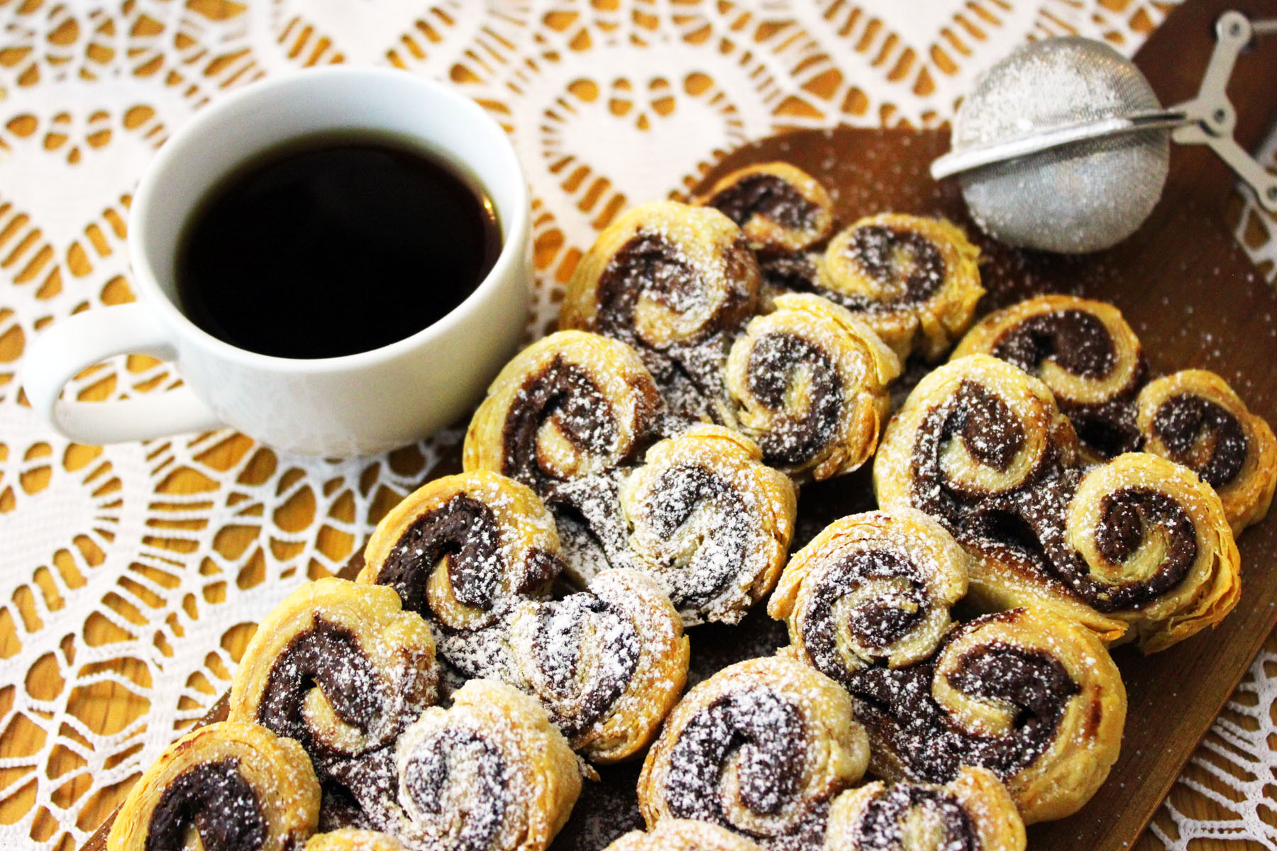 Simple Two Ingredient Nutella Palmiers a tasty breakfast pastry that goes perfectly with a cup of freshly brewed coffee