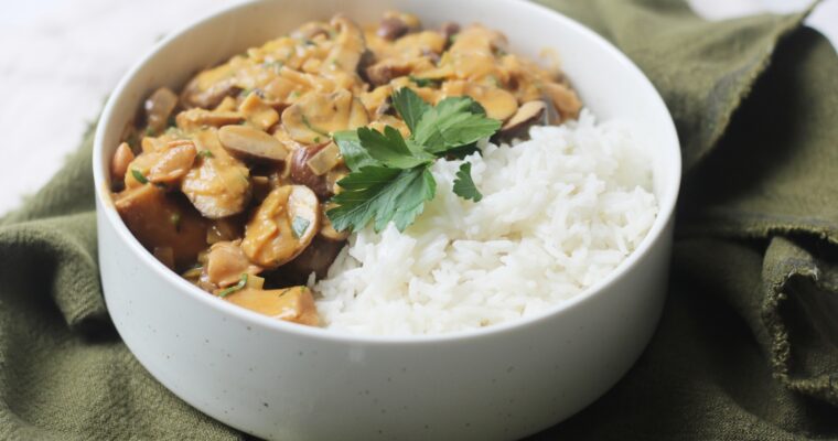 Vegan Chestnut and Mushroom Stroganoff