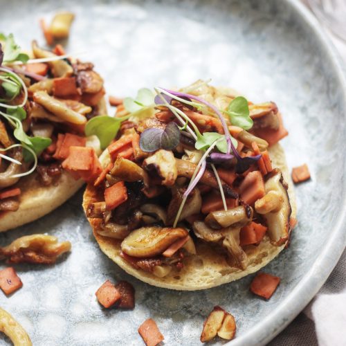 Woodland Mushrooms on a Toasted English Muffin
