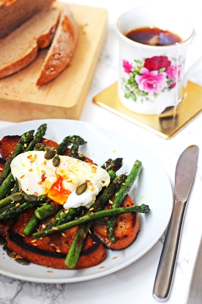 Asparagus and Poached Egg on Toast