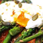 Griddled Asparagus with Runny Poached Egg on Toas