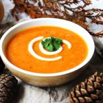 This warming spiced pumpkin soup tastes like autumn. It's a fantastic recipe made with seasonal vegetables and the classic pumpkin spice mix. Find out how to make this recipe for your lunch or dinner at Supper in the Suburbs. Why not serve it as a starter this Thanksgiving?