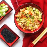 Vegetable fried rice is an easy all in one lunch or dinner. Get the recipe at Supper in the Suburbs!