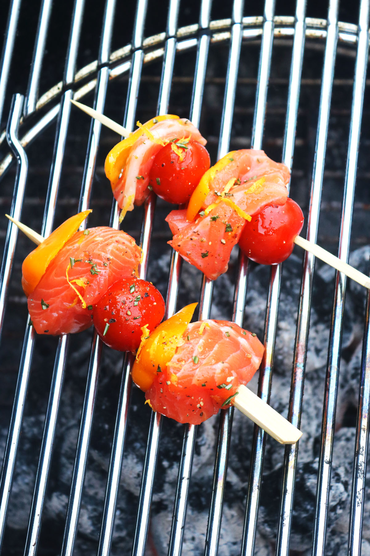 Salmon Skewers on the BBQ