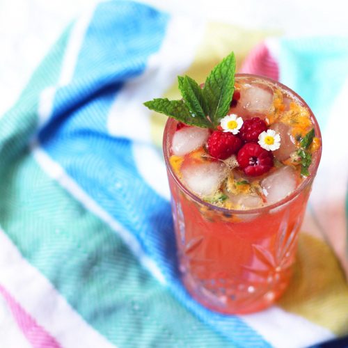 Raspberry and Passion Fruit Virgin Mojito