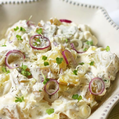 Lighter potato salad with crème fraîche and dill