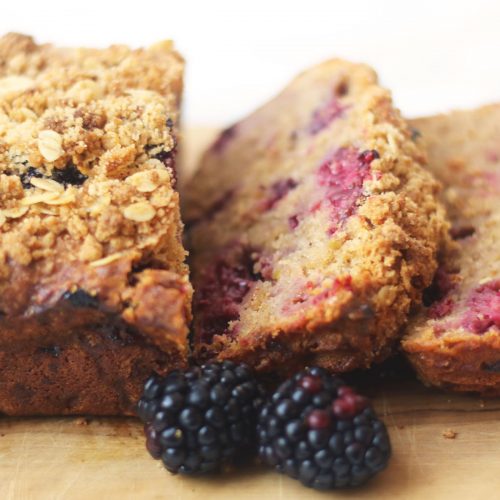 Apple and Blackberry Crumble Loaf Cake - Supper in the Suburbs