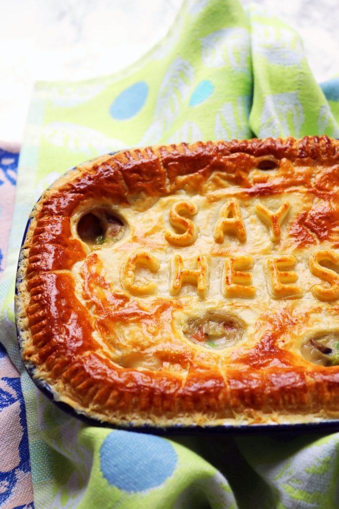 This Cheesey Vegetable Pie is packed full of carrots, leeks, mushrooms and peas.