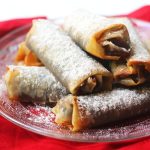 A plate of filo pastry mince pie rolls, perfect for Christmas entertaining