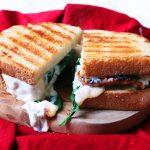 Oozing spinach pear and gorgonzola toastie
