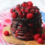 Chocolate and Raspberry Pancake Stack