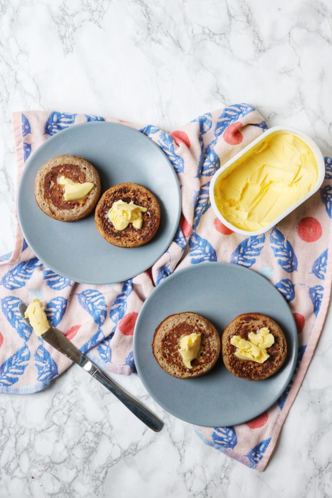 Sourdough Crumpets served simply with butter