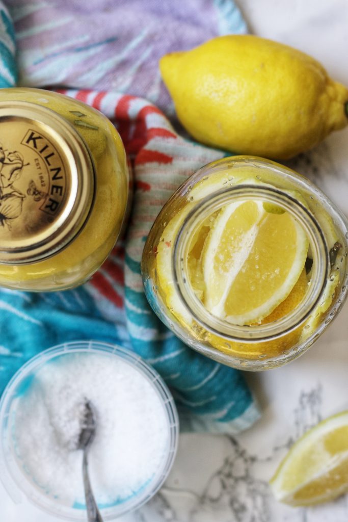 Jars of preserved lemons