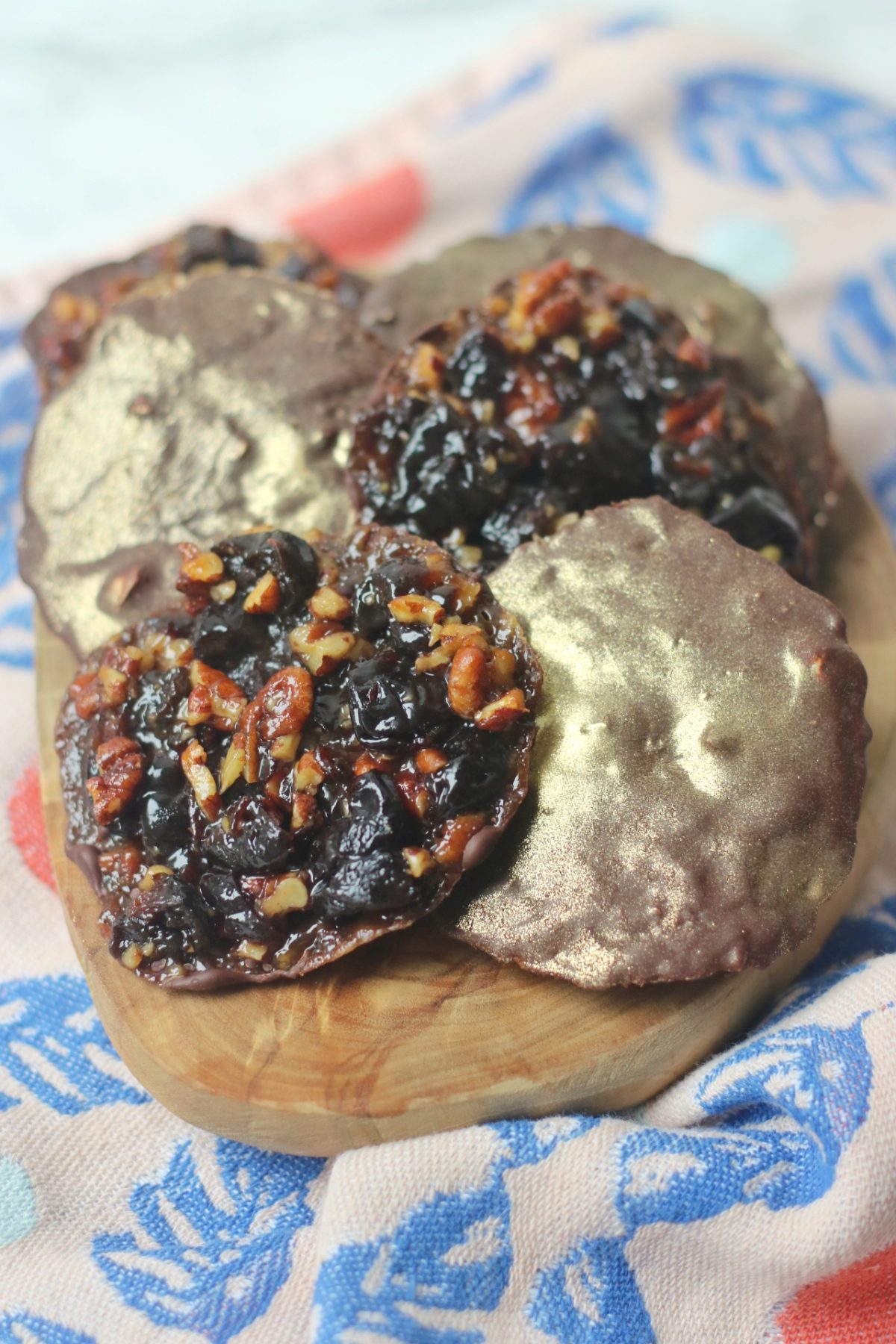 Vegan Sour Cherry and Pecan Florentines - the perfect gift for a Christmas hamper