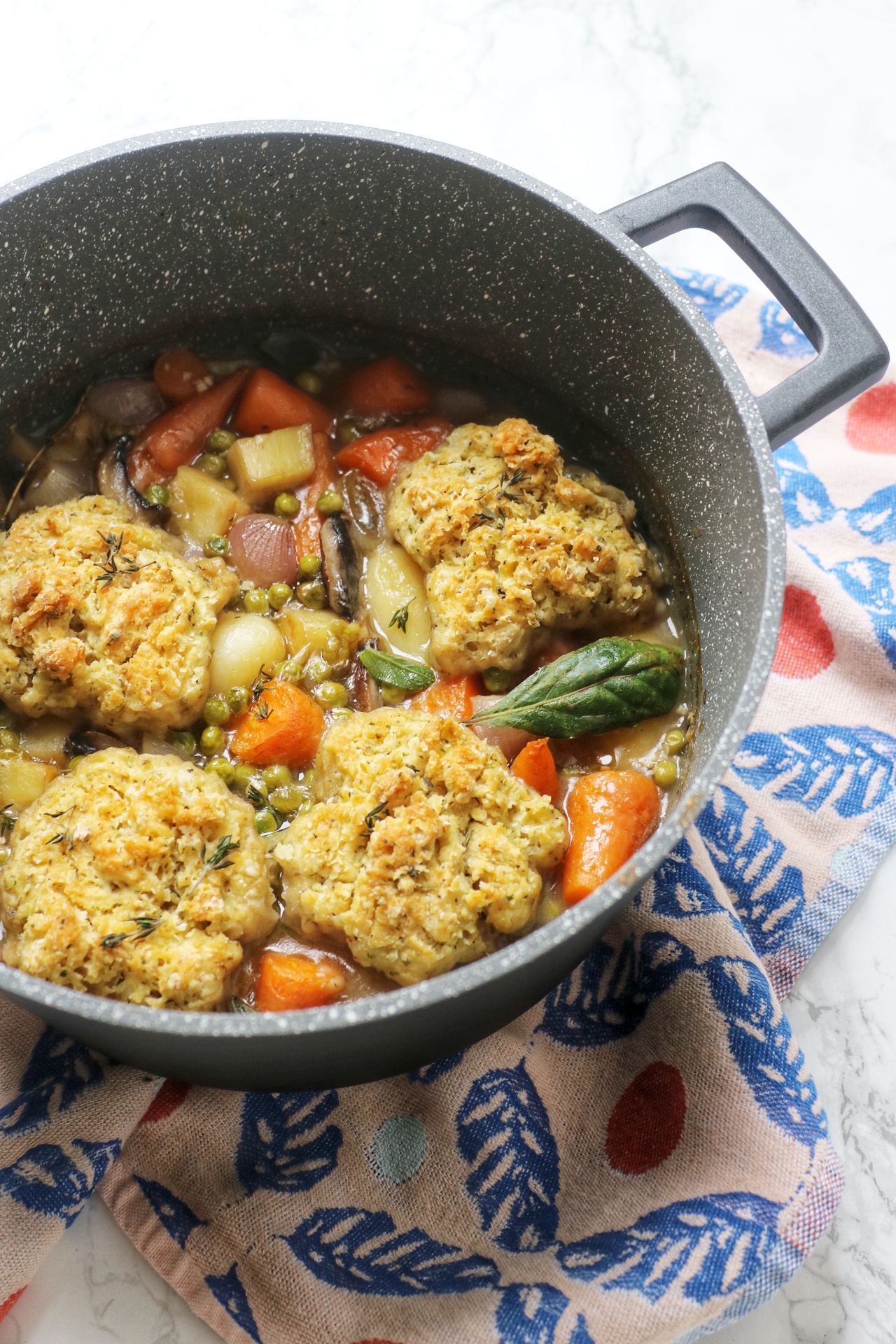 Vegetable Stew with Herby Dumplings - vegan comfort food at its best