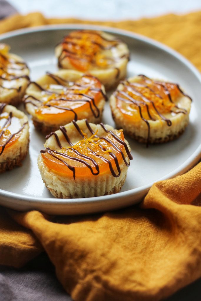 Mini Orange and Ginger Baked Cheesecakes (vegan)