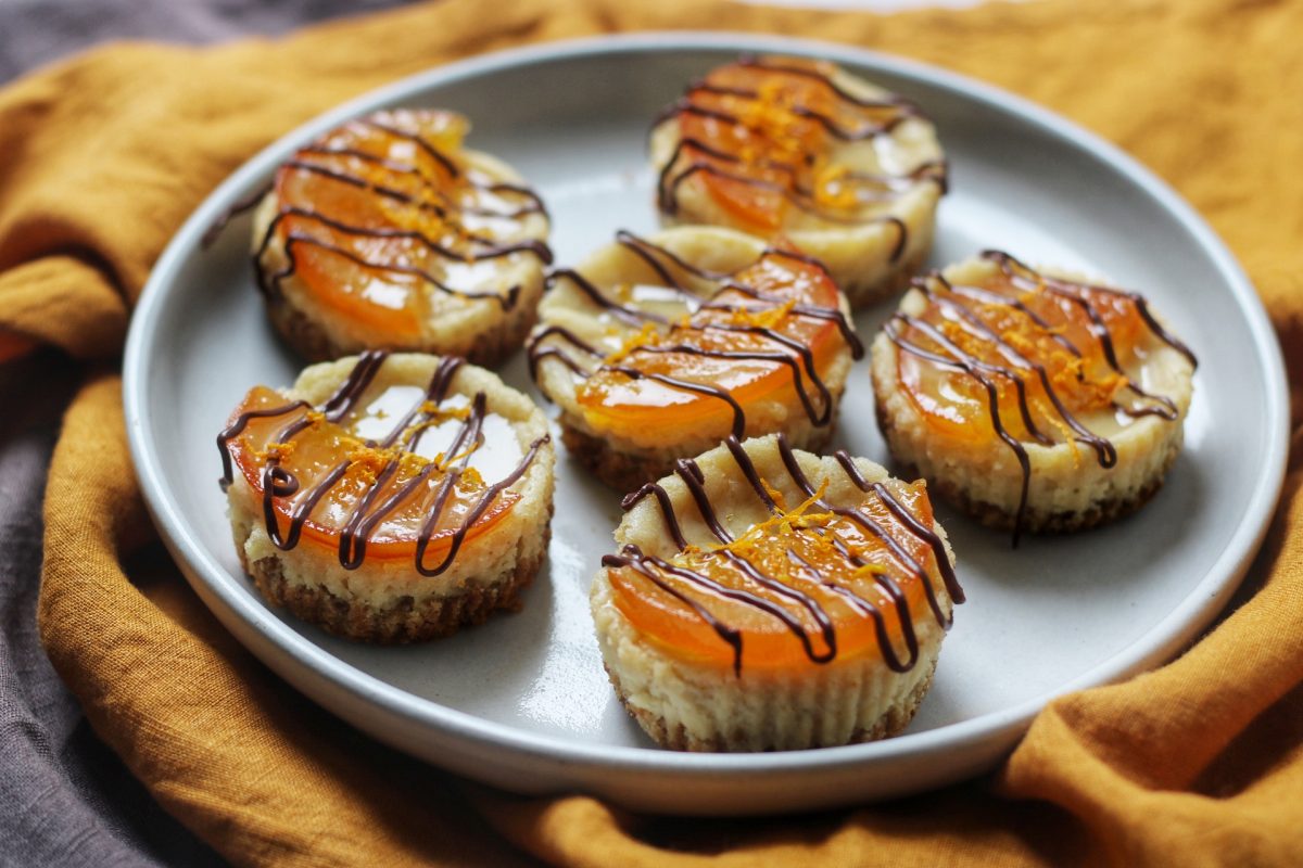 Mini Baked Orange and Ginger Cheesecakes (vegan)