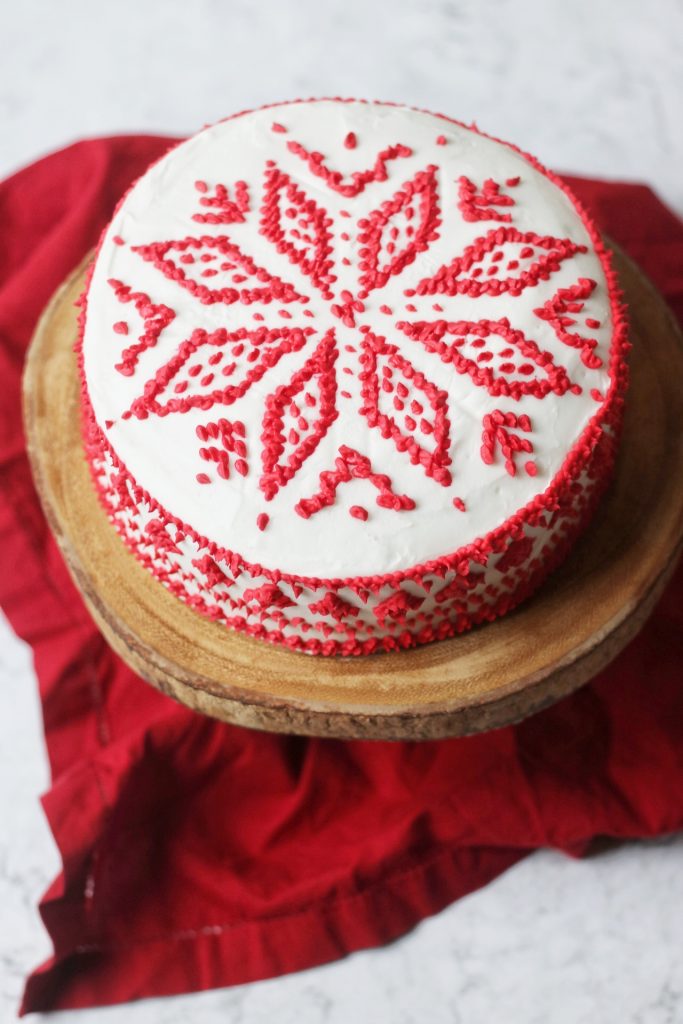 Scandi inspired fairaisle Christmas Cake (vegan, dairy and egg free)